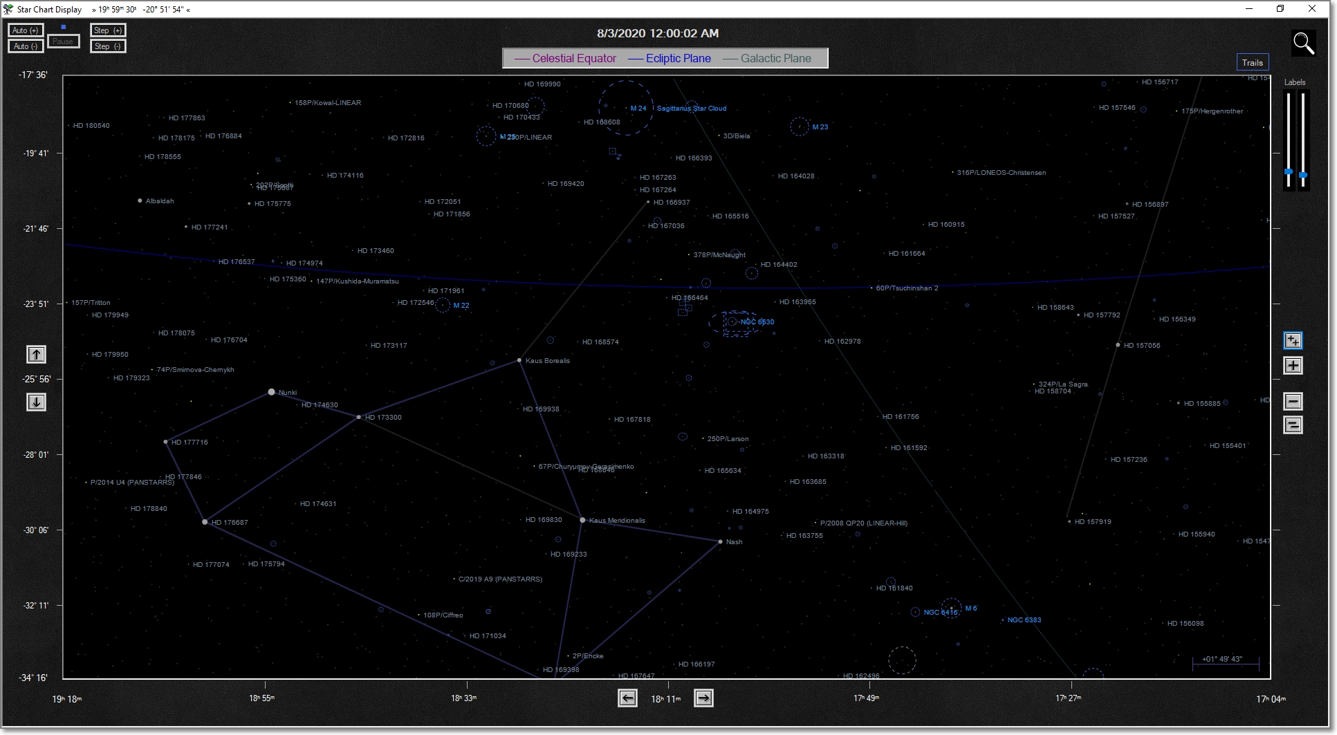Star Chart Image with Trails